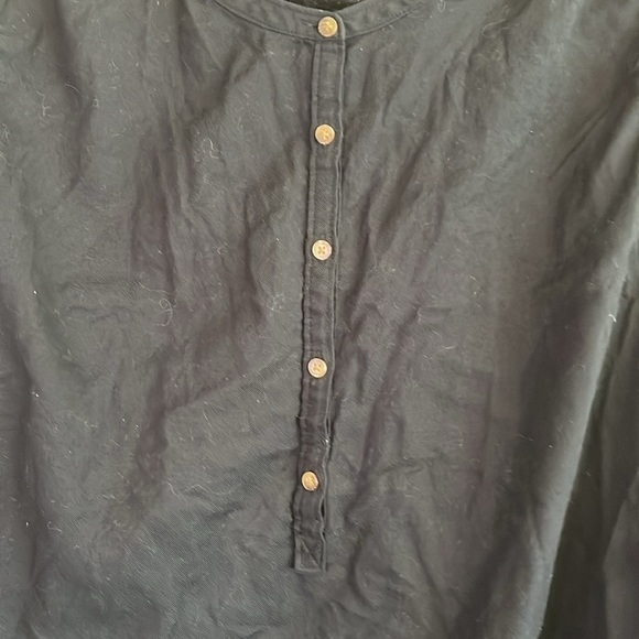 Melrose and Market Size XL Ladies Black Button Tunic 100% Cotton Blouse - Picture 3 of 4